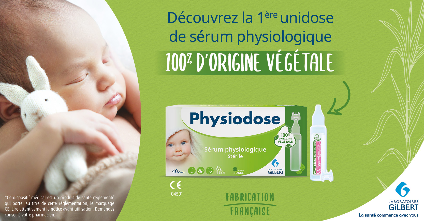 Physiodose : serum physiologique yeux, nez, oreille du bébé et de